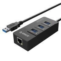 Adaptor retea Orico HR01-U3 PRO Gigabit cu HUB USB 3.0 negru