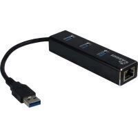 Adaptor Retea Gigabit si Hub USB Inter-Tech Argus IT-310 negru