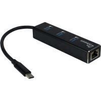 Adaptor Retea Gigabit si Hub USB Inter-Tech Argus IT-410 negru