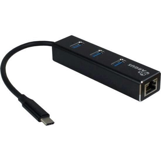 Adaptor Retea Gigabit si Hub USB Inter-Tech Argus IT-410 negru