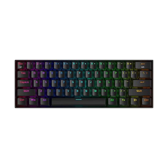 Tastatura Bluetooth si cu fir gaming mecanica Redragon Draconic Pro neagra iluminare RGB