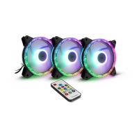 Set 3 ventilatoare Inter-Tech Argus RS-07 120mm iluminare aRGB