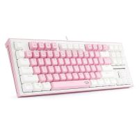 Tastatura gaming mecanica Redragon Bes alba cu roz iluminare RGB switch-uri albastre