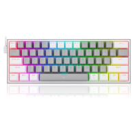 Tastatura gaming mecanica Redragon Fizz gri cu alb iluminare RGB switch-uri rosii