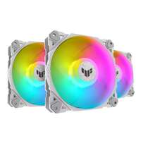Set 3 ventilatoare ASUS TUF Gaming TF120 120mm albe iluminare aRGB