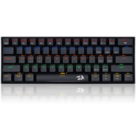 Tastatura gaming mecanica Redragon Lakshmi neagra iluminare Rainbow switch-uri rosii