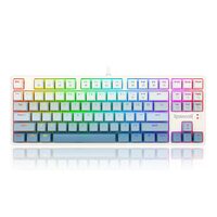 Tastatura gaming mecanica Redragon Cass iluminare RGB alba cu gri