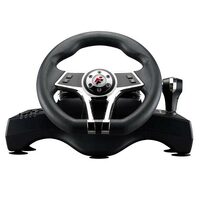 Volan gaming FlashFire Hurricane negru cu argintiu