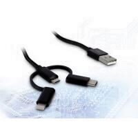 Cablu Inter-Tech USB 2.0 – micro-USB/USB Type-C/Lightning