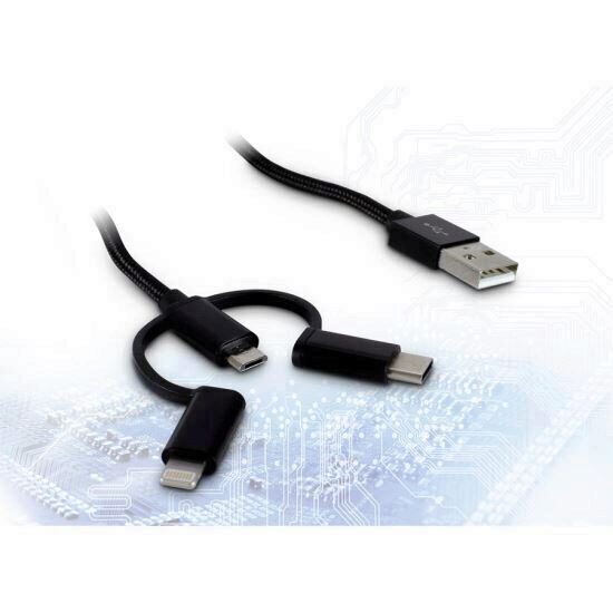 Cablu Inter-Tech USB 2.0 – micro-USB/USB Type-C/Lightning