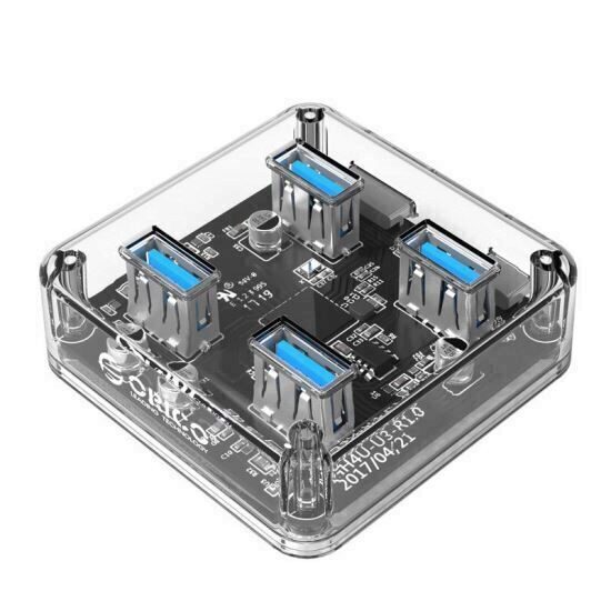 Hub Orico MH4U-U3-10 4 Port-uri USB 3.0 Transparent 