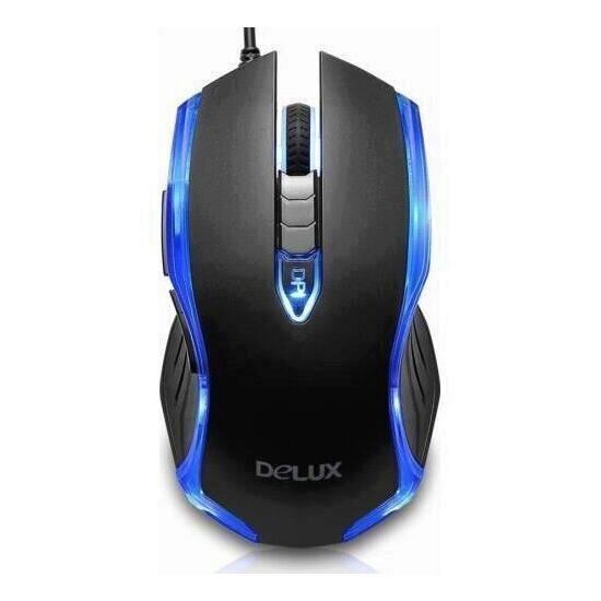 Mouse Delux M556 negru cu albastru