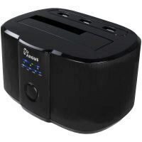 Rack HDD Inter-Tech Argus GD-PD05U USB 3.0 SATA 2.5 sau 3.5 inchcu docking station si Hub USB 3.0 negru