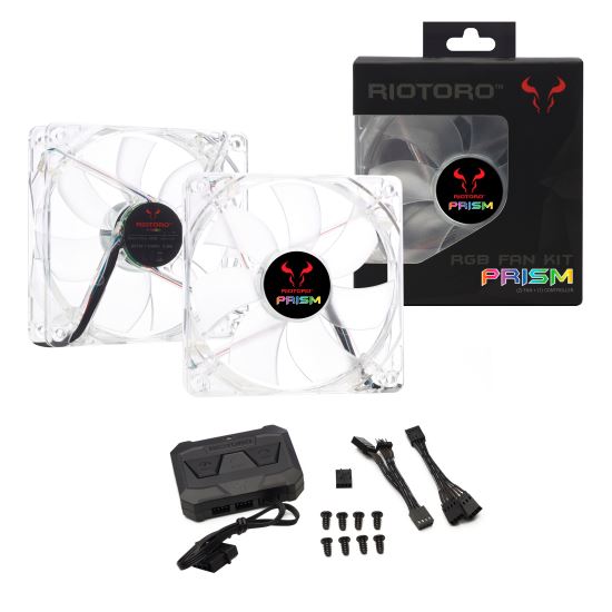 Set 2 ventilatoare Riotoro Prism 120mm iluminare RGB