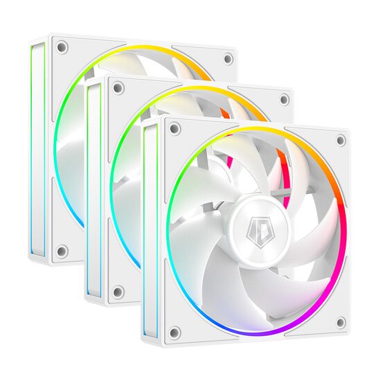 Set 3 ventilatoare ID-Cooling AF-127 120mm albe iluminare aRGB
