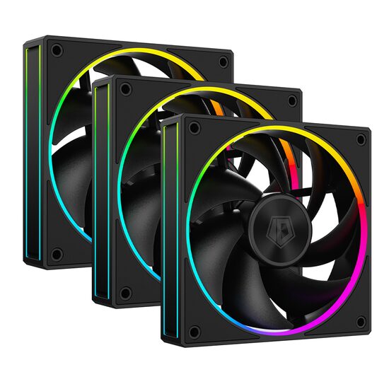 Set 3 ventilatoare ID-Cooling AF-127 120mm negre iluminare aRGB