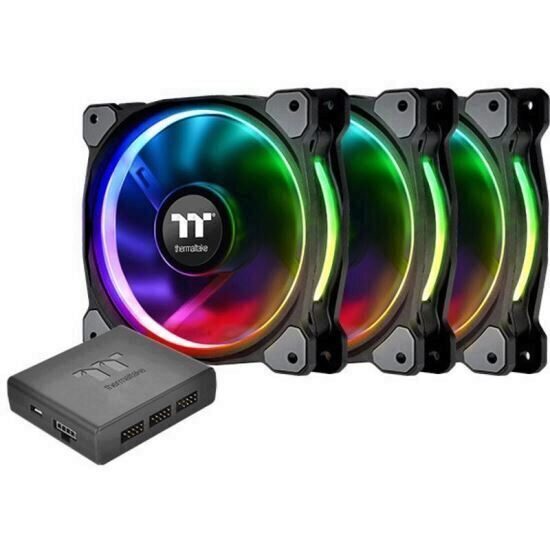 Ventilator Thermaltake Riing Plus 14 RGB Radiator TT Premium Edition set 3 ventilatoare iluminare RGB