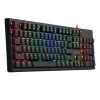 Tastatura gaming mecanica Redragon Kama neagra iluminare RGB switch-uri maro			