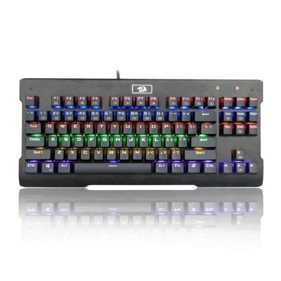 Tastatura gaming mecanica Redragon Visnu neagra iluminare rainbow			