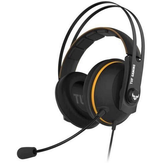 Casti gaming ASUS TUF H7 negre cu galben			