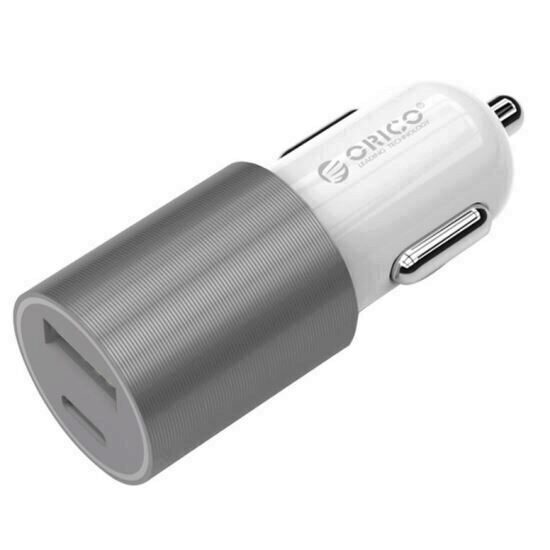 Incarcator Auto Orico UCF-2U USB Type C argintiu