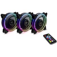 Set 3 ventilatoare Alseye Halo 3.0 iluminare RGB