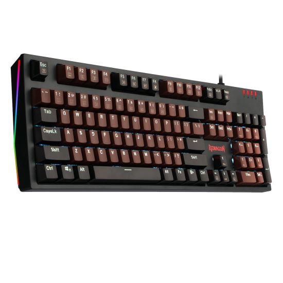 Tastatura gaming mecanica Redragon Amsa iluminare alba neagra switch-uri albastre