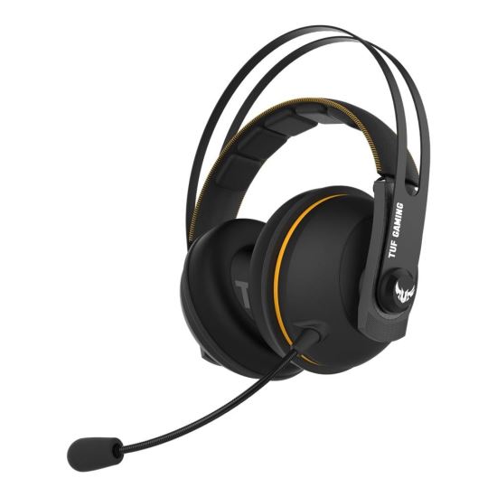 Casti gaming wireless ASUS TUF H7 negre cu galben