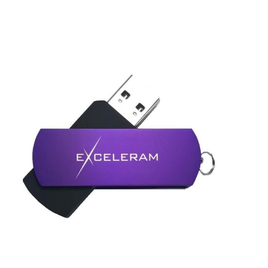 Memorie USB Exceleram USB 3.1 Gen1 64GB P2 mov cu negru
