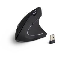 Mouse vertical wireless Inter-Tech Eterno KM-206R negru pentru dreptaci