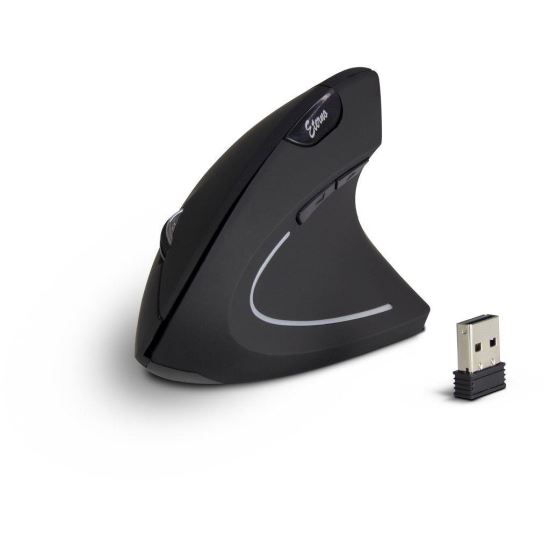 Mouse vertical wireless Inter-Tech Eterno KM-206R negru pentru dreptaci
