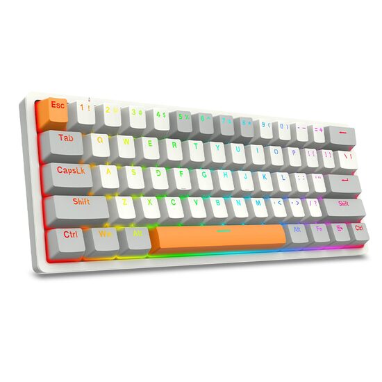 Tastatura gaming mecanica Redragon Akali gri iluminare RGB switch-uri rosii
