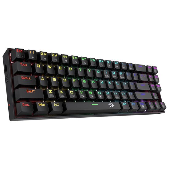 Tastatura gaming wireless si cu fir Redragon Deimos neagra iluminare RGB switch-uri albastre