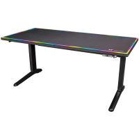 Birou gaming reglabil electric pe inaltime Thermaltake Level 20 BattleStation iluminare RGB negru