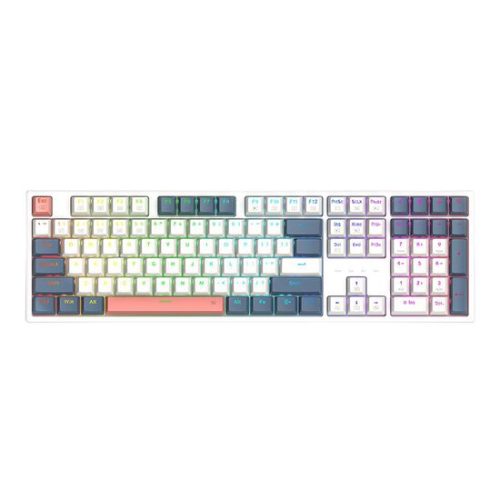 Tastatura gaming mecanica Redragon Trundle alba iluminare RGB