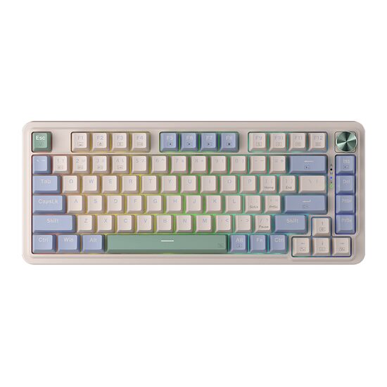 Tastatura gaming mecanica Bluetooth cu si fara fir Redragon Ucal Pro alba iluminare RGB