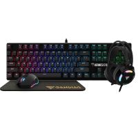Kit gaming Gamdias Hermes E1B iluminare RGB negru