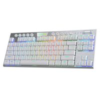Tastatura gaming mecanica Bluetooth cu fir si wireless Redragon Horus TKL alba iluminare RGB switch-uri rosii