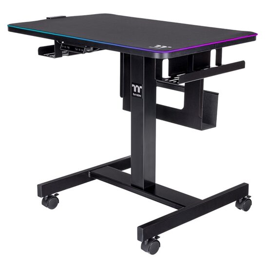 Birou gaming reglabil electric pe inaltime Thermaltake CycleDesk 100 negru iluminare RGB