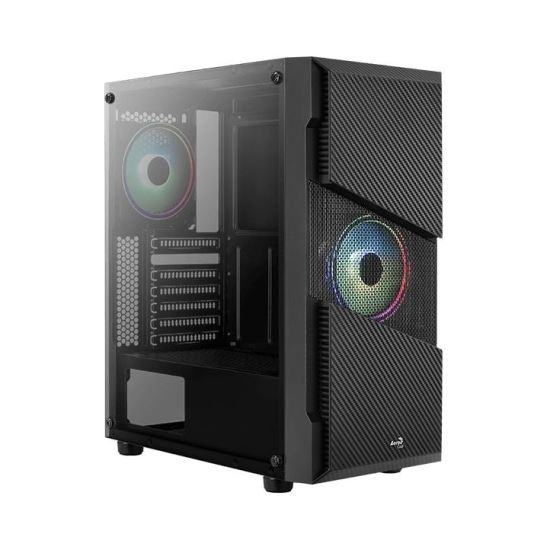 Carcasa Aerocool Menace Saturn iluminare RGB neagra