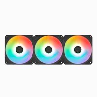 Set 3 ventilatoare Aerocool Link 3-Pack 120mm negre iluminare aRGB