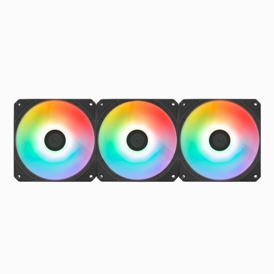 Set 3 ventilatoare Aerocool Link 3-Pack 120mm negre iluminare aRGB