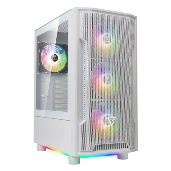 Carcasa Gamdias Athena M6 Lite alba iluminare aRGB
