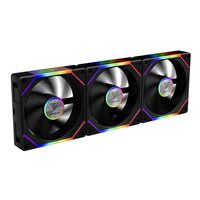 Set 3 ventilatoare Gamdias Aeolus P2 1203 120mm negre iluminare aRGB