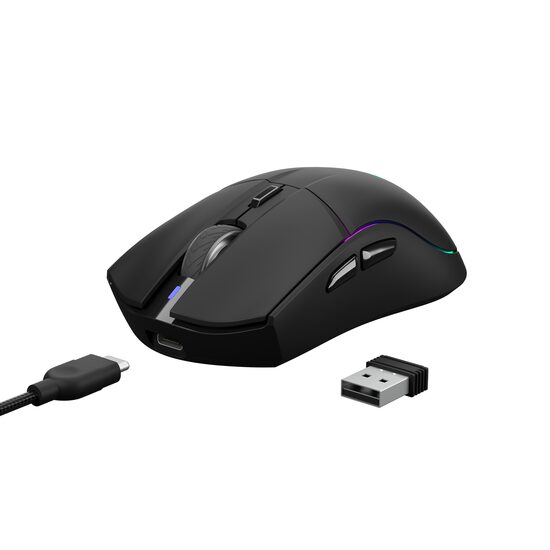 Mouse gaming wireless Bluetooth si cu fir Gamdias Hades M3 negru iluminare aRGB