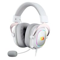Casti Redragon ZeusX 7.1 albe cu roz iluminare RGB