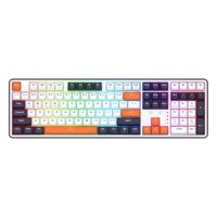 Tastatura gaming mecanica Bluetooth cu si fara fir Redragon Wyvern alba cu portocaliu iluminare RGB