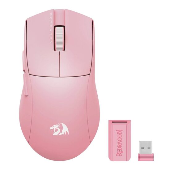Mouse gaming wireless bluetooth si cu fir Redragon K1ng Lite 1K roz