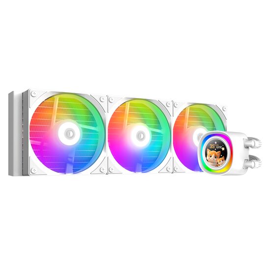 Cooler procesor cu lichid ID-Cooling FX360 LCD alb cu display iluminare aRGB