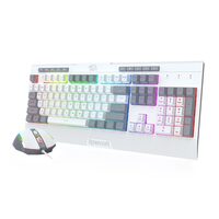 Kit tastatura si mouse Redragon S151 Gaming Essentials alb iluminare RGB